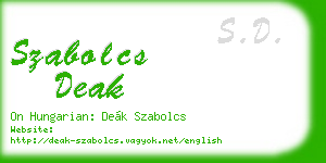 szabolcs deak business card